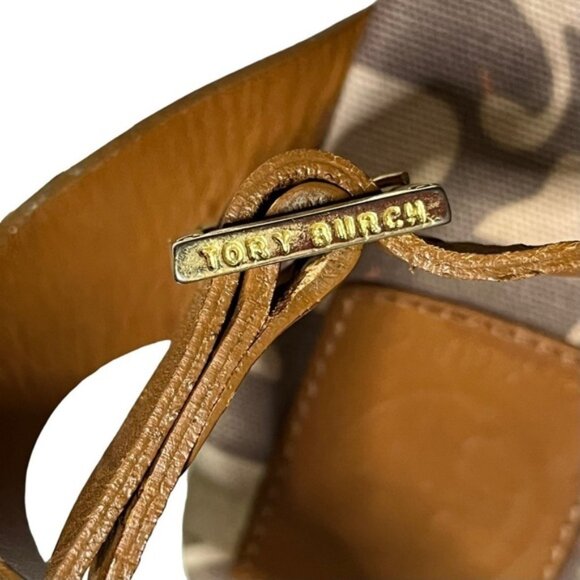 Tory Burch Swan Espadrille Wedge Sandals Ankle Strap Women's Size 8 B - Picture 8 of 11